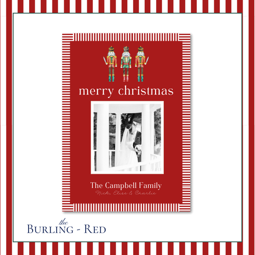 Load image 1 in gallery view. Burling Holiday Card | Vertical | Red
