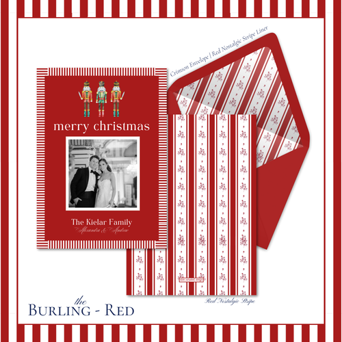 Load image 1 in gallery view. Burling Holiday Card | Vertical | Red