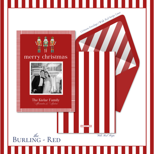 Load image 1 in gallery view. Burling Holiday Card | Vertical | Red