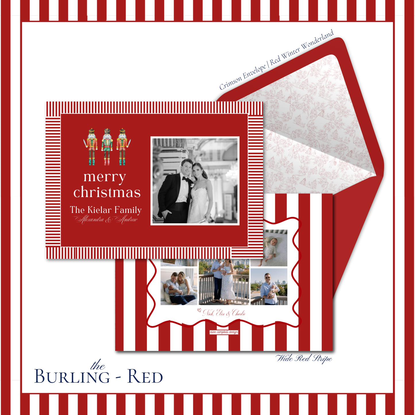 Burling Holiday Card | Horizontal| Red
