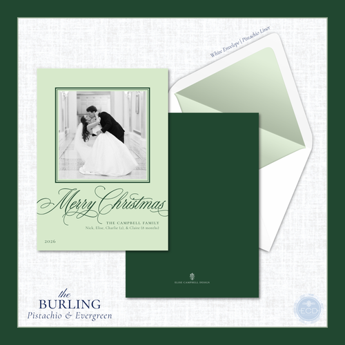 Load image 1 in gallery view. Burling Holiday Card  | Vertical