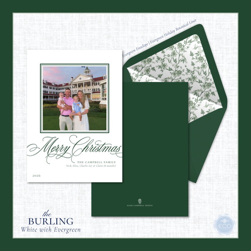 Load image 1 in gallery view. Burling Holiday Card  | Vertical