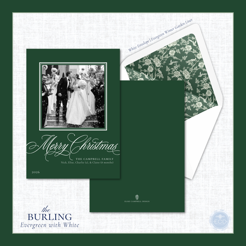 Load image 1 in gallery view. Burling Holiday Card  | Vertical