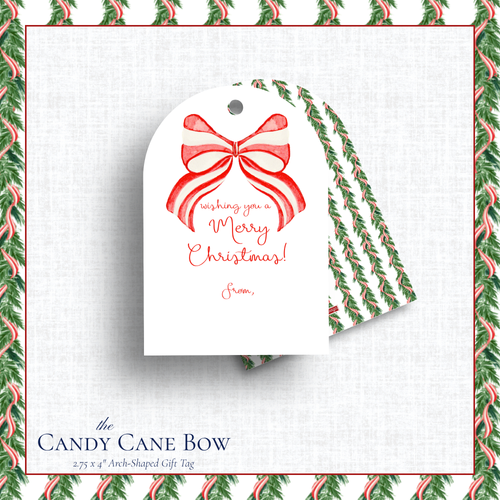 Load image 1 in gallery view. Candy Cane Bow Gift Tag - Arch