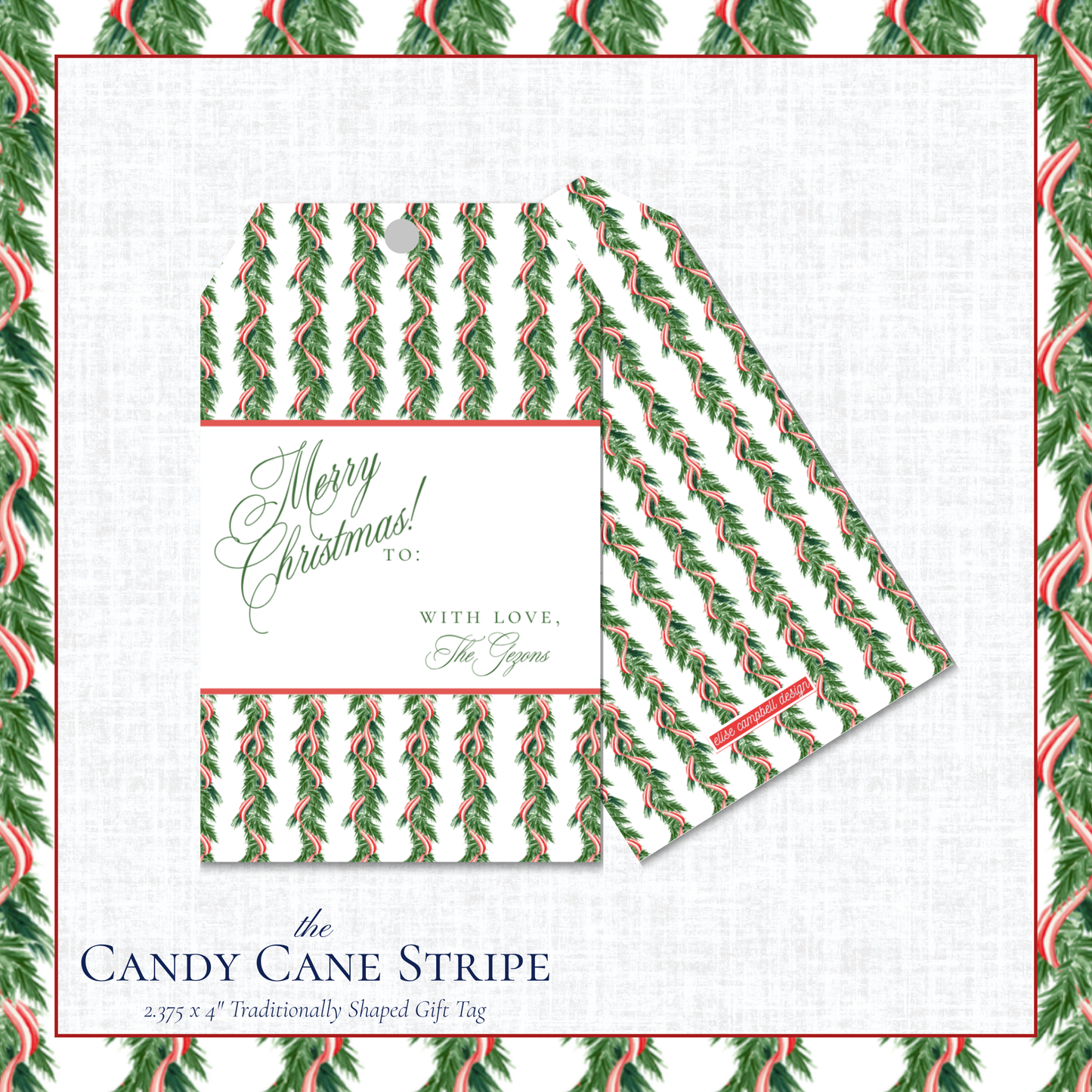 Candy Cane Stripe Gift Tag