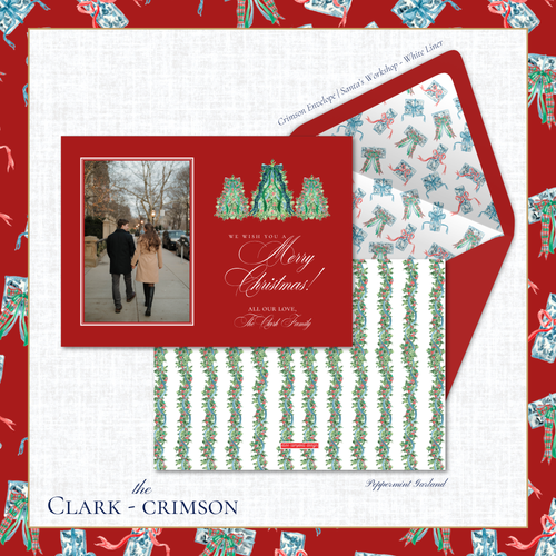Load image 1 in gallery view. Clark Holiday Card | Horizontal | Crimson
