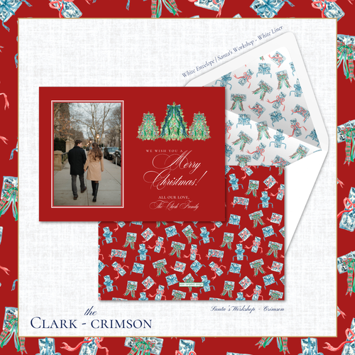 Load image 1 in gallery view. Clark Holiday Card | Horizontal | Crimson
