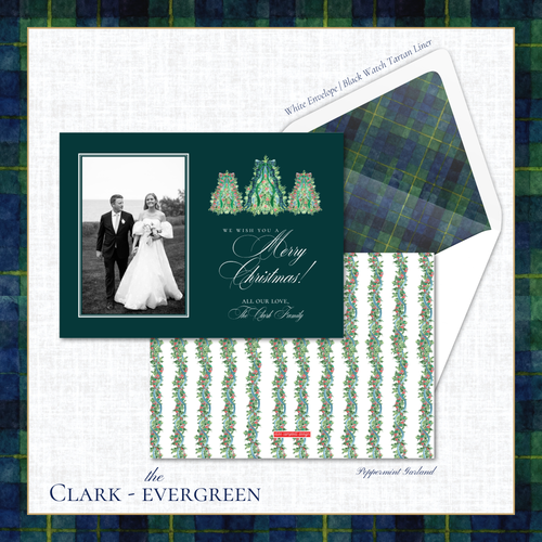 Load image 1 in gallery view. Clark Holiday Card | Horizontal | Evergreen