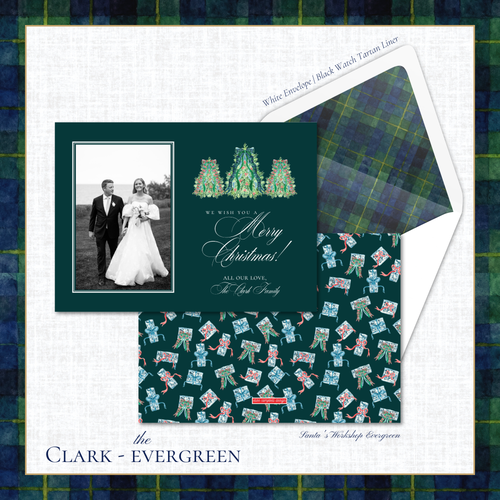Load image 1 in gallery view. Clark Holiday Card | Horizontal | Evergreen