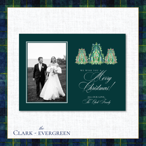 Load image 1 in gallery view. Clark Holiday Card | Horizontal | Evergreen