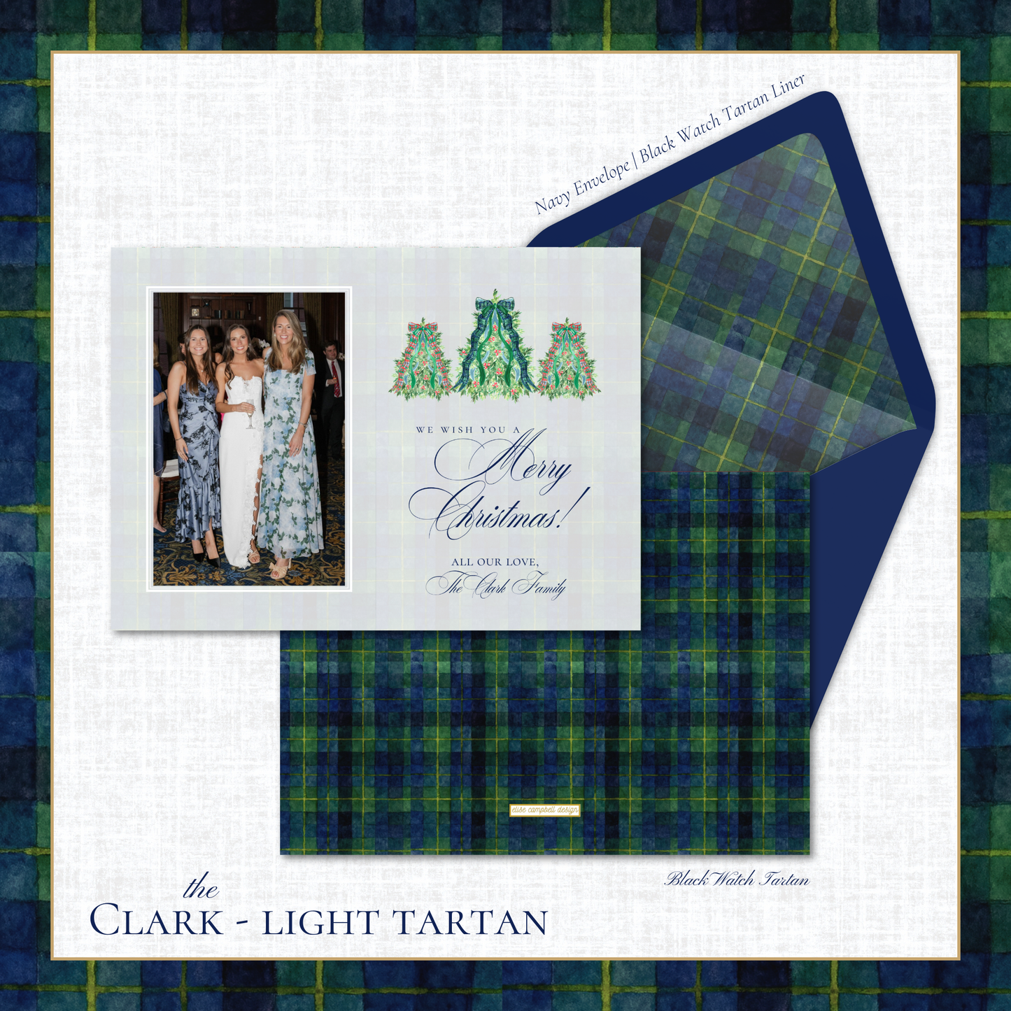 Clark Holiday Card | Horizontal | Light Tartan