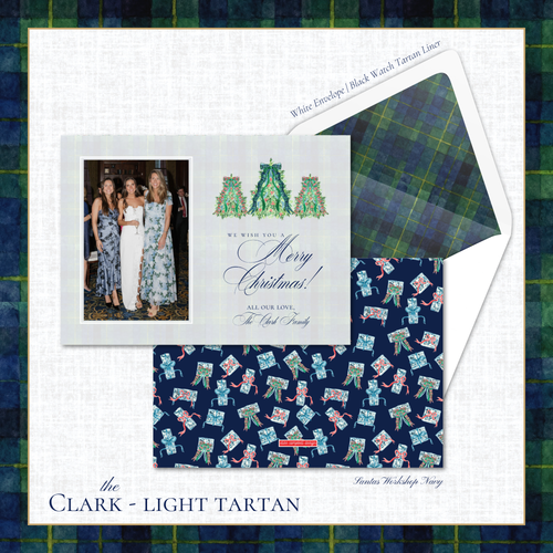 Load image 1 in gallery view. Clark Holiday Card | Horizontal | Light Tartan