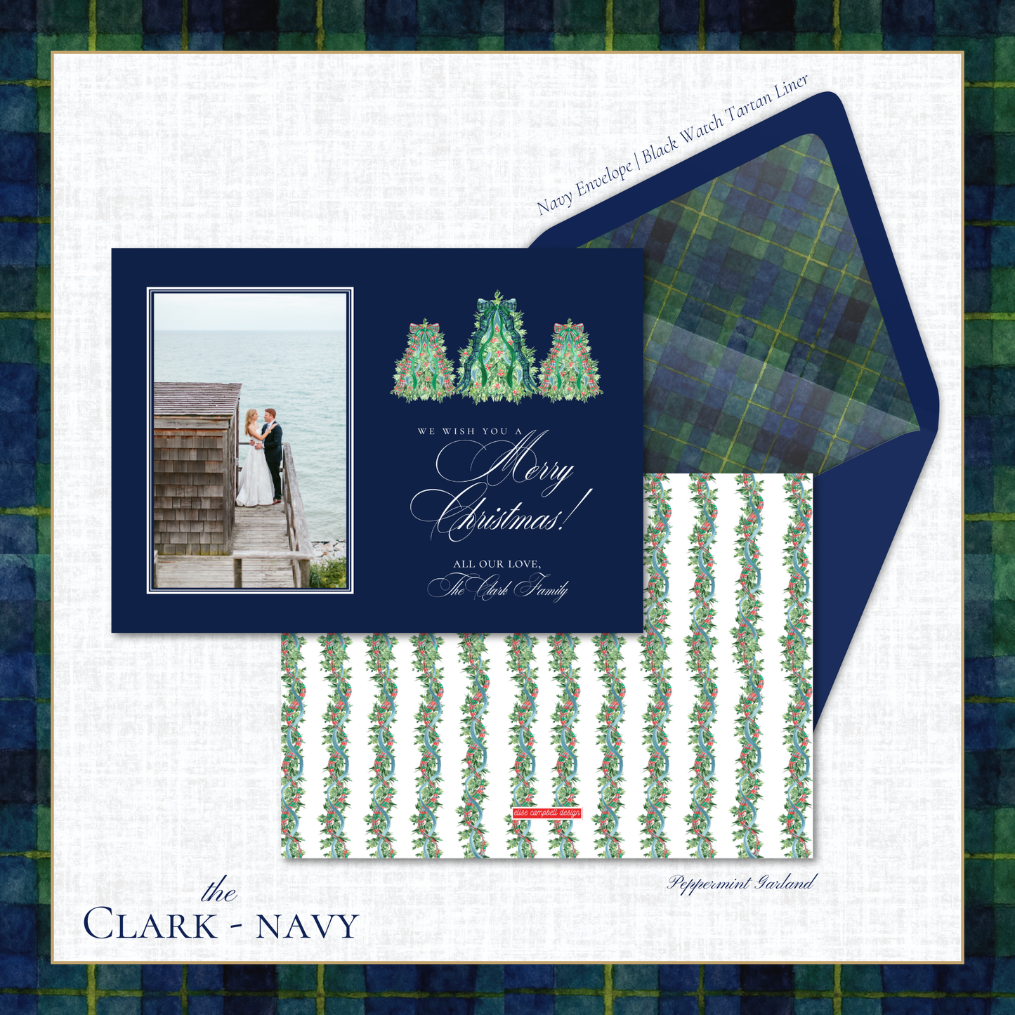 Clark Holiday Card | Horizontal | Navy
