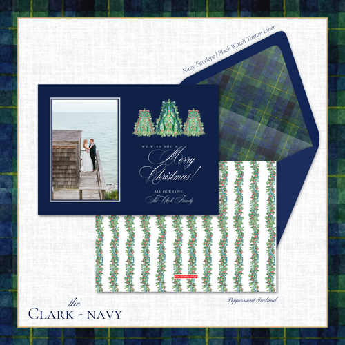 Load image 1 in gallery view. Clark Holiday Card | Horizontal | Navy