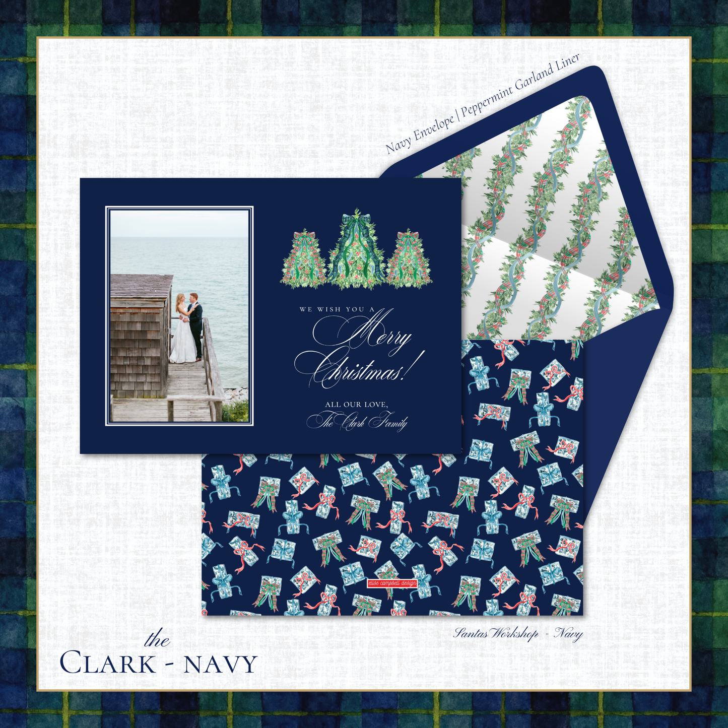 Clark Holiday Card | Horizontal | Navy