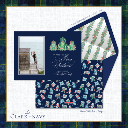 Load image 1 in gallery view. Clark Holiday Card | Horizontal | Navy