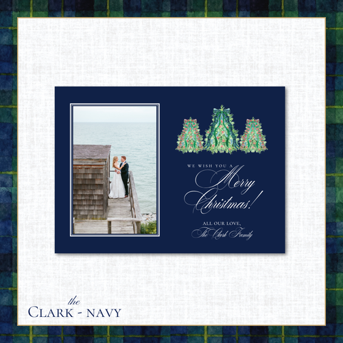 Load image 1 in gallery view. Clark Holiday Card | Horizontal | Navy