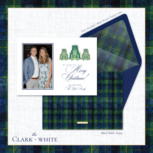 Load image 1 in gallery view. Clark Holiday Card | Horizontal | White
