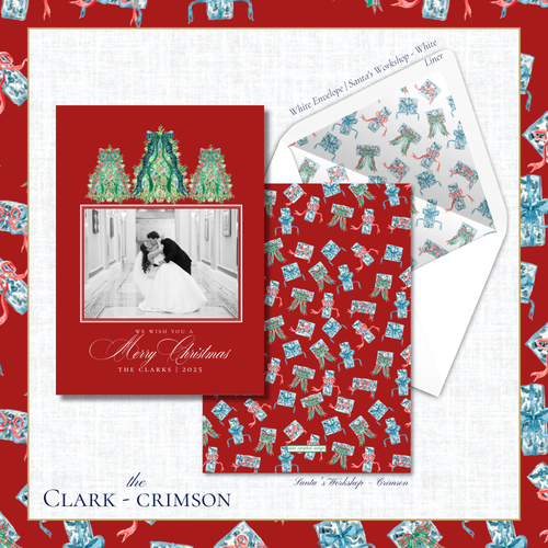 Load image 1 in gallery view. Clark Holiday Card | Vertical | Crimson