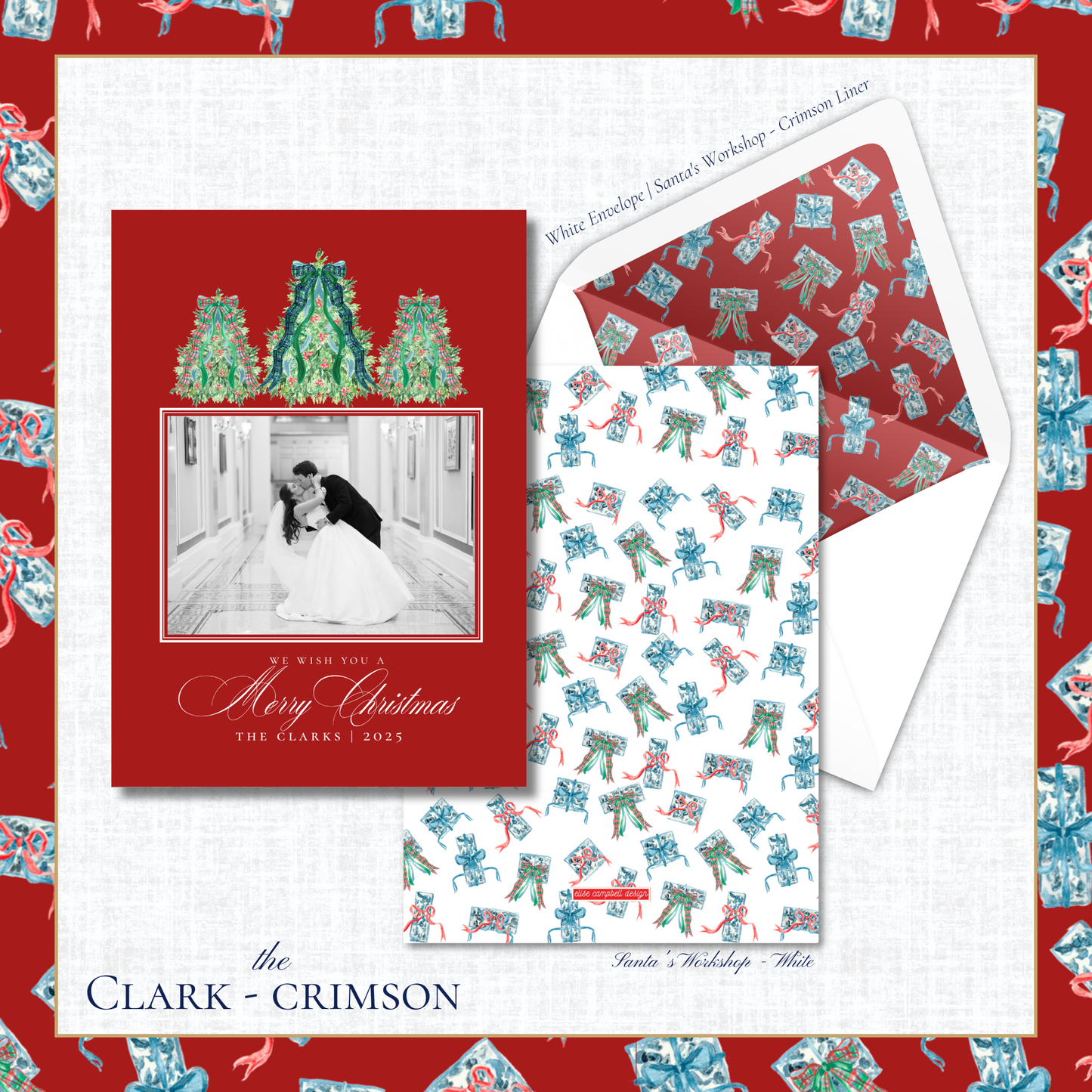 Clark Holiday Card | Vertical | Crimson