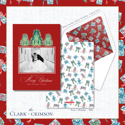 Load image 1 in gallery view. Clark Holiday Card | Vertical | Crimson