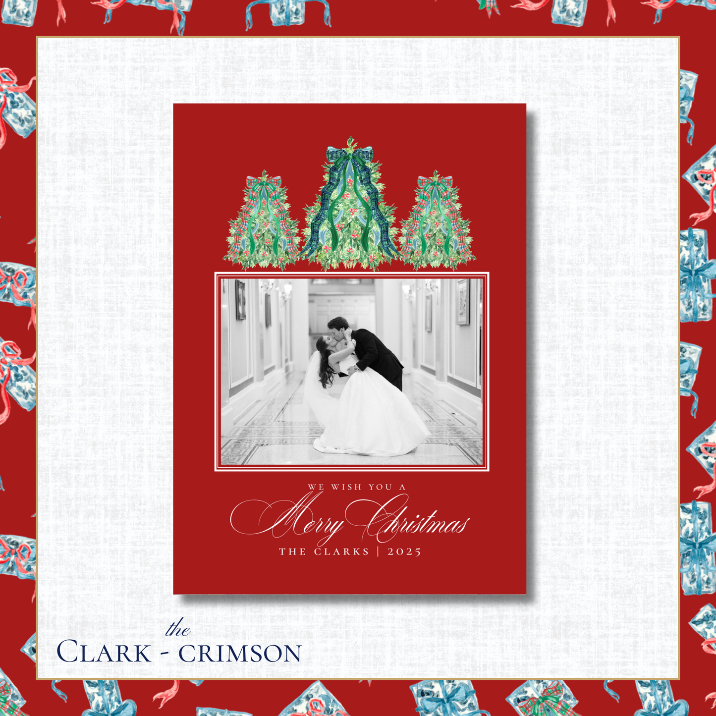 Clark Holiday Card | Vertical | Crimson