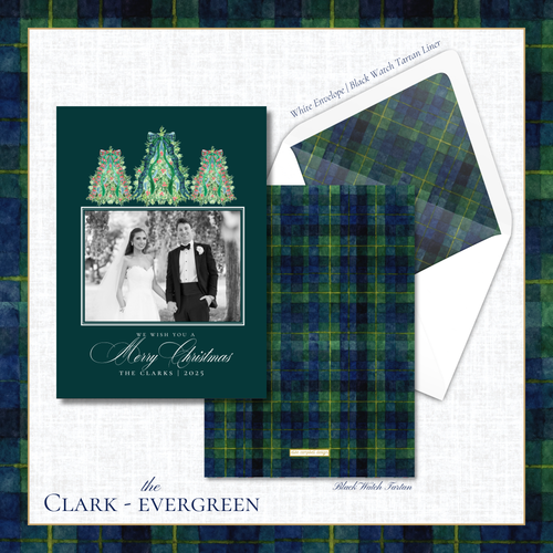 Load image 1 in gallery view. Clark Holiday Card | Vertical | Evergreen