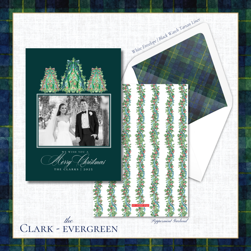 Load image 1 in gallery view. Clark Holiday Card | Vertical | Evergreen