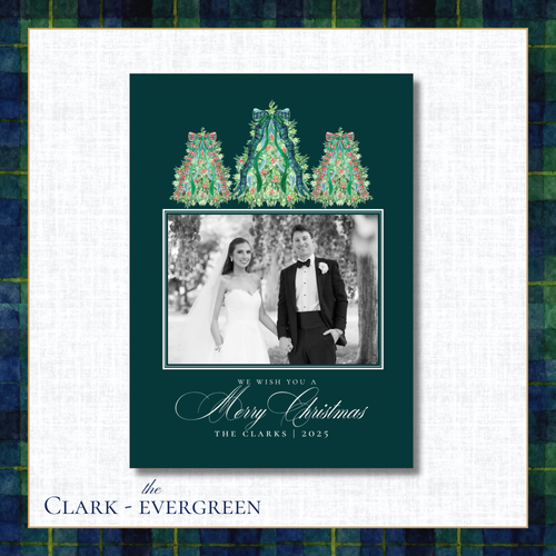 Load image 1 in gallery view. Clark Holiday Card | Vertical | Evergreen