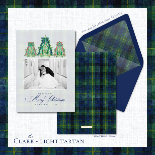Load image 1 in gallery view. Clark Holiday Card | Vertical | Light Tartan