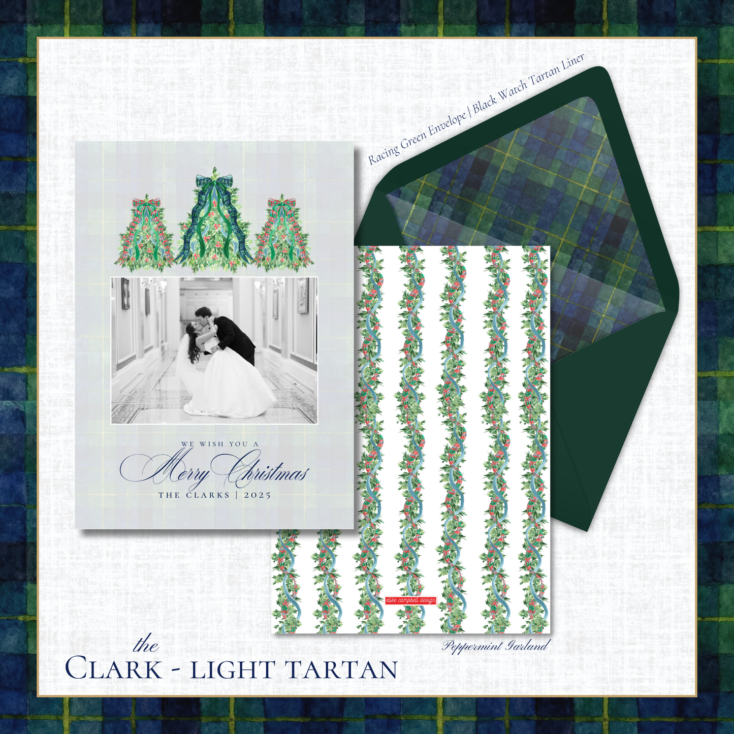 Clark Holiday Card | Vertical | Light Tartan