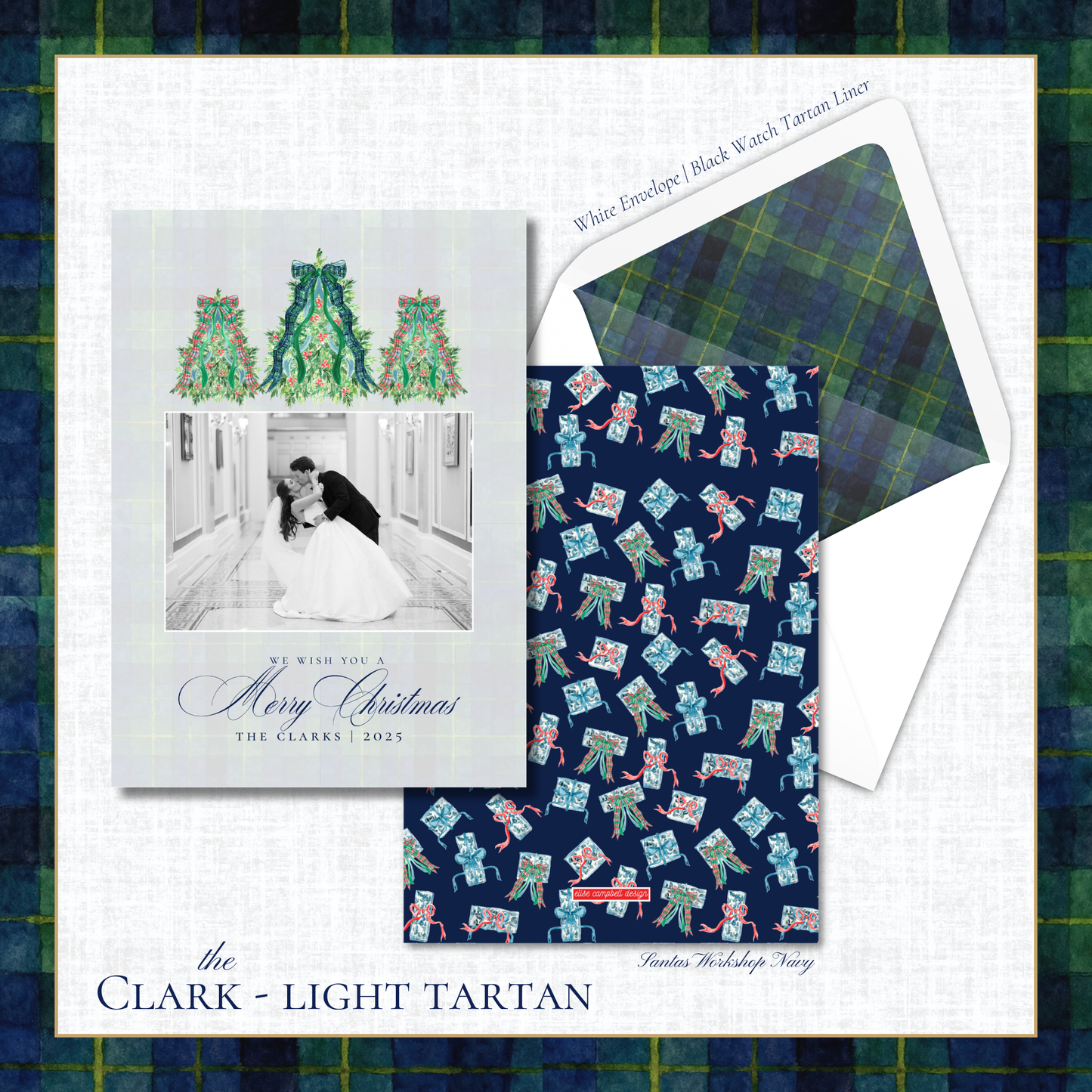 Clark Holiday Card | Vertical | Light Tartan