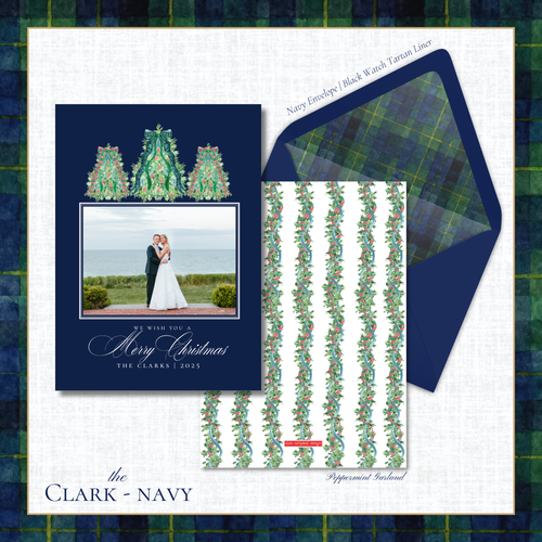 Load image 1 in gallery view. Clark Holiday Card | Vertical | Navy