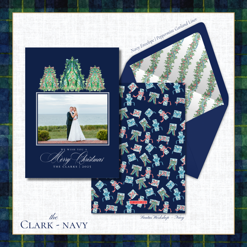 Load image 1 in gallery view. Clark Holiday Card | Vertical | Navy