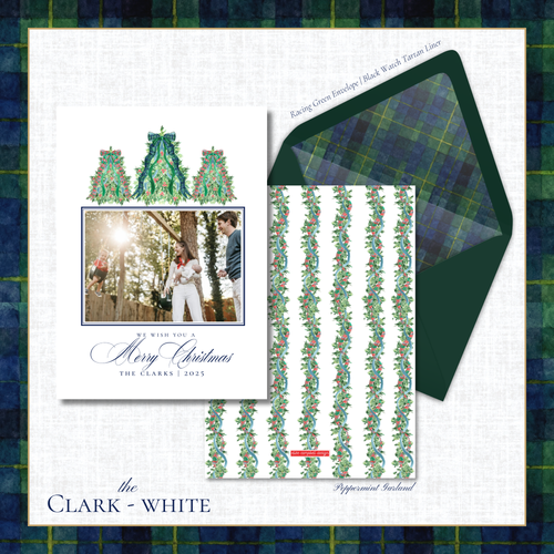 Load image 1 in gallery view. Clark Holiday Card | Vertical | White