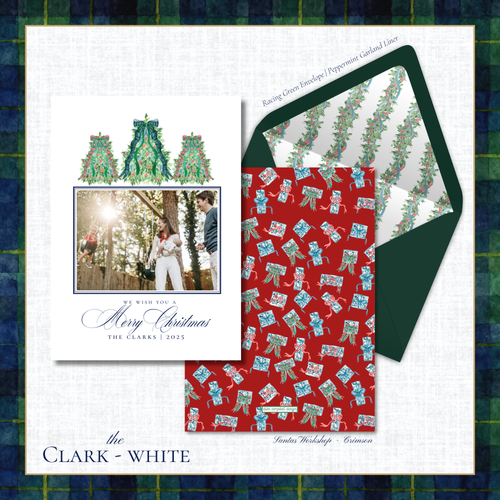 Load image 1 in gallery view. Clark Holiday Card | Vertical | White