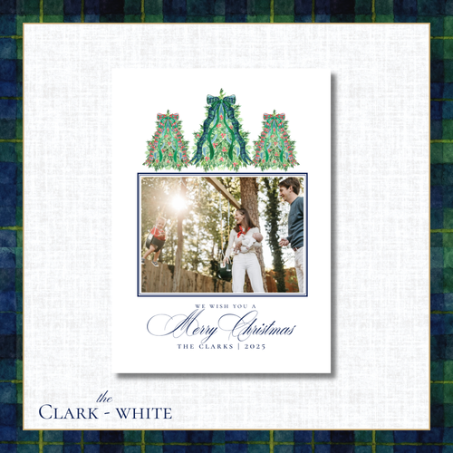 Load image 1 in gallery view. Clark Holiday Card | Vertical | White
