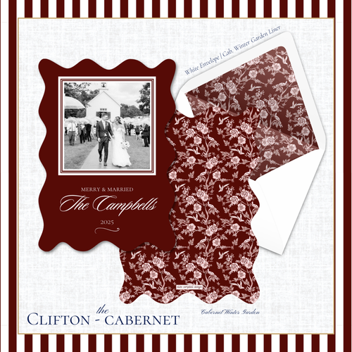 Load image 1 in gallery view. Clifton Holiday Card | Vertical | Cabernet