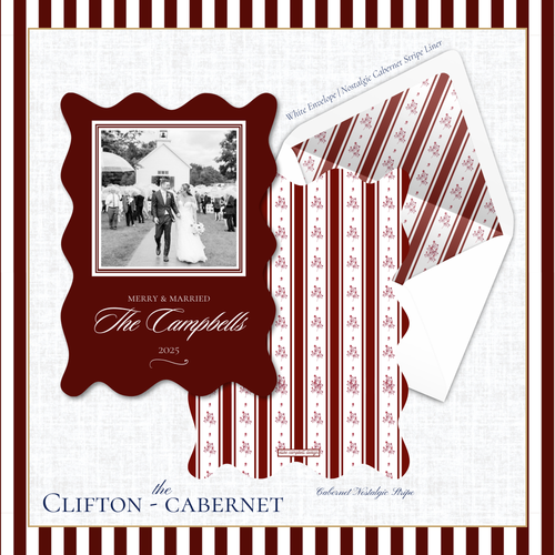 Load image 1 in gallery view. Clifton Holiday Card | Vertical | Cabernet