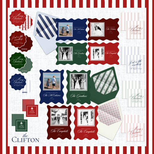 Load image 1 in gallery view. Clifton Holiday Card | Vertical | Cabernet