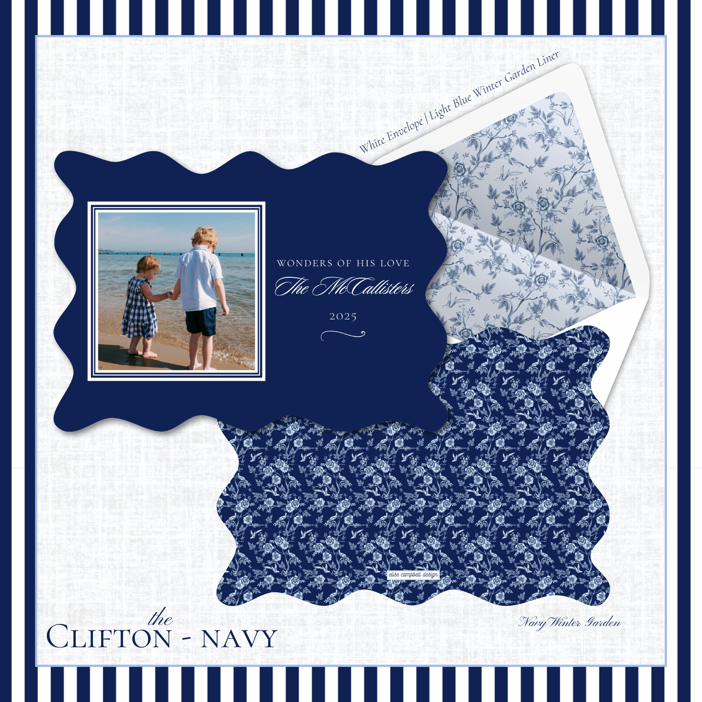 Clifton Holiday Card | Horizontal | Navy