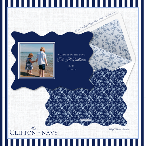 Load image 1 in gallery view. Clifton Holiday Card | Horizontal | Navy