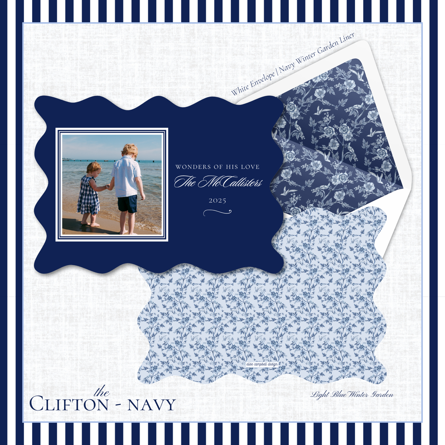 Clifton Holiday Card | Horizontal | Navy