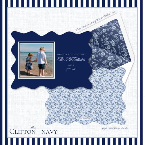 Load image 1 in gallery view. Clifton Holiday Card | Horizontal | Navy