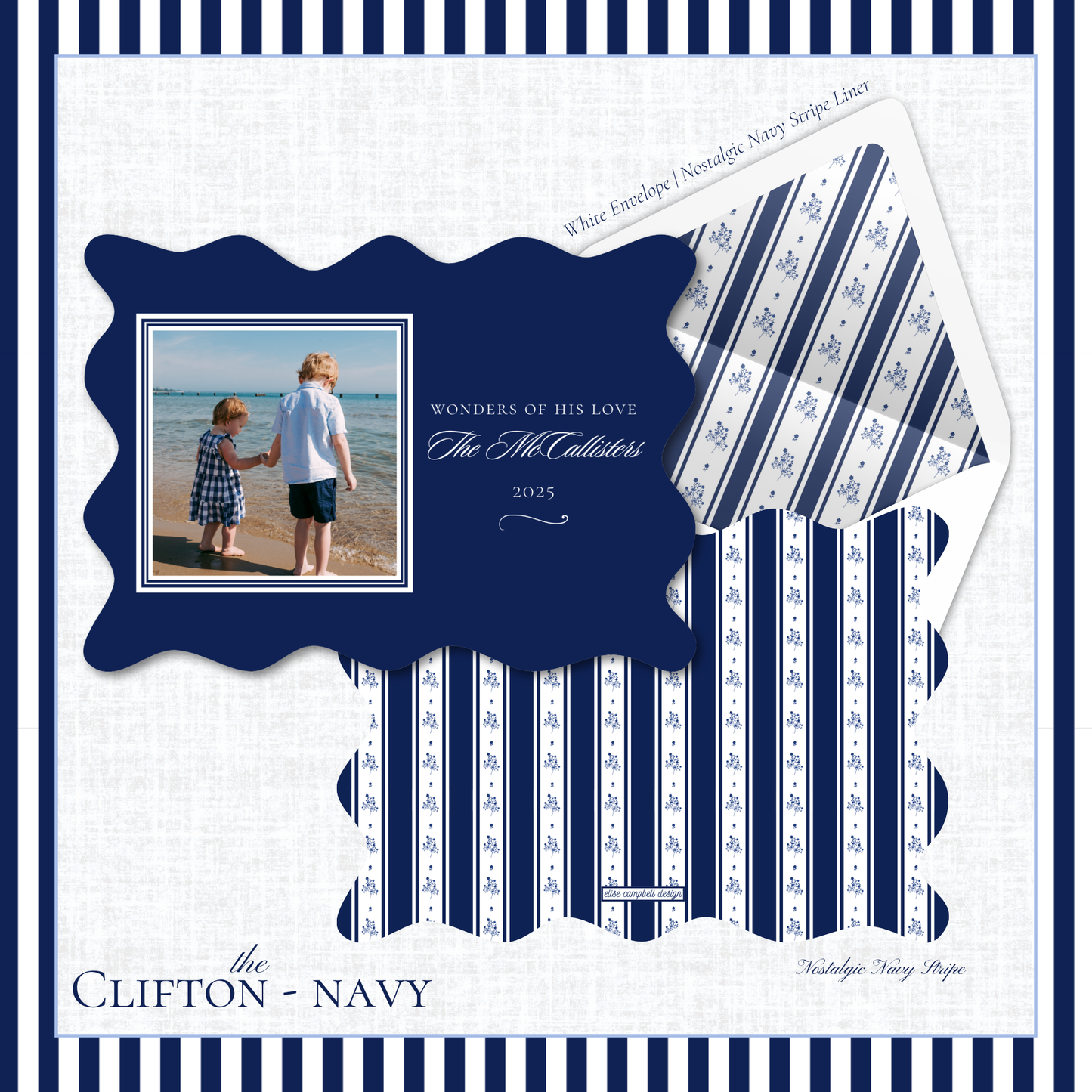 Clifton Holiday Card | Horizontal | Navy