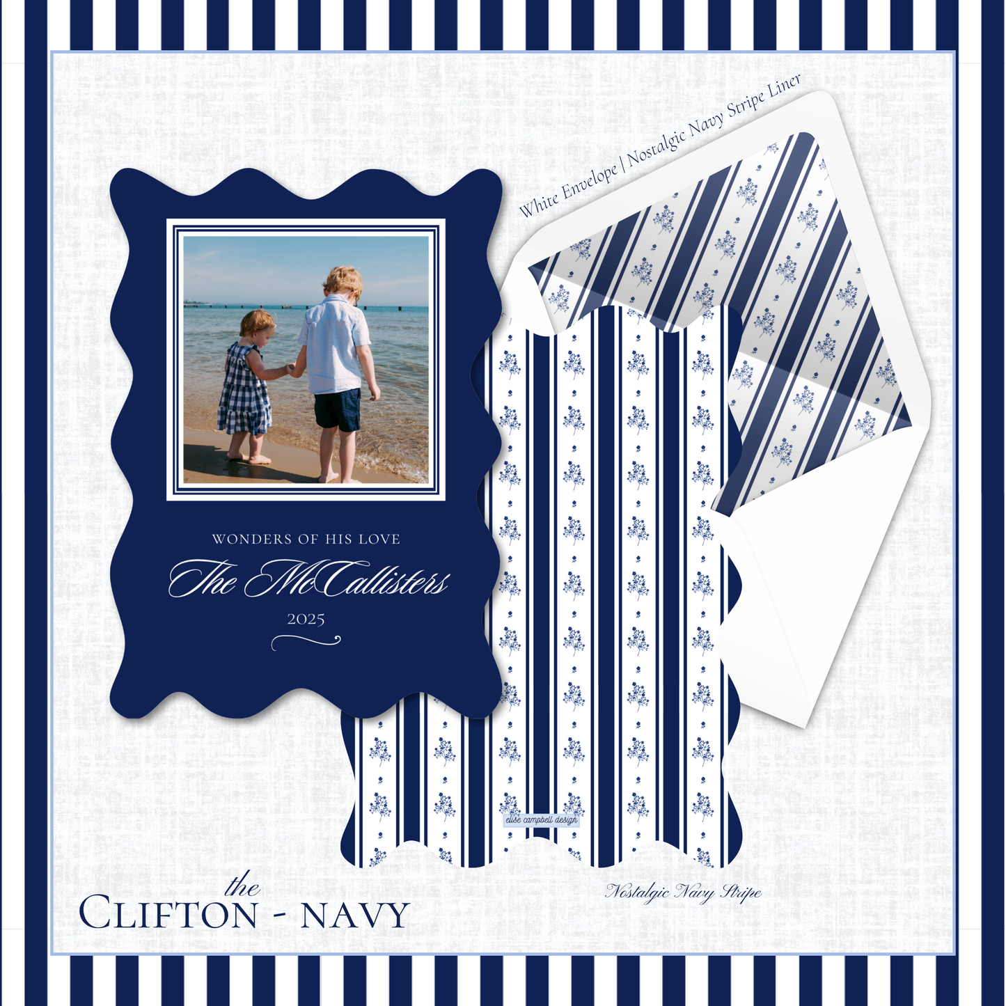Clifton Holiday Card | Vertical | Navy