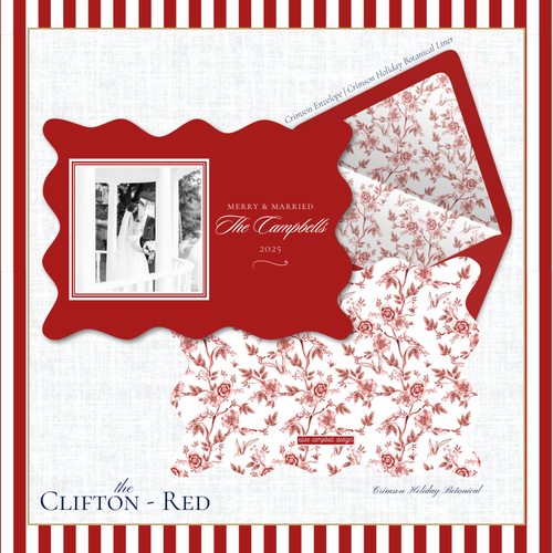 Load image 1 in gallery view. Clifton Holiday Card | Horizontal | Crimson