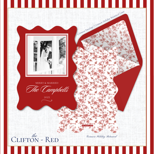 Load image 1 in gallery view. Clifton Holiday Card | Vertical | Crimson