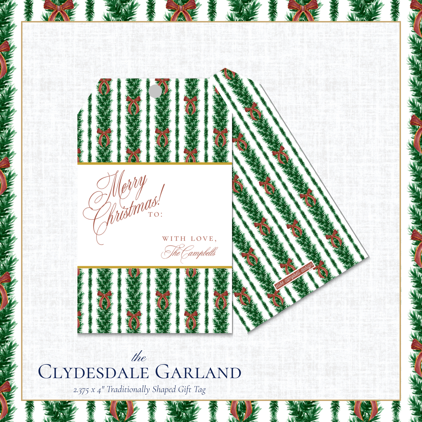 Clydesdale Garland Gift Tag