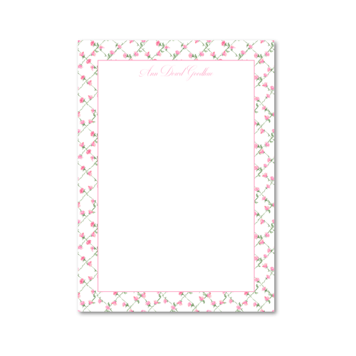 Load image 1 in gallery view. Enchanted Rose Trellis | Custom 5x7 Notepad